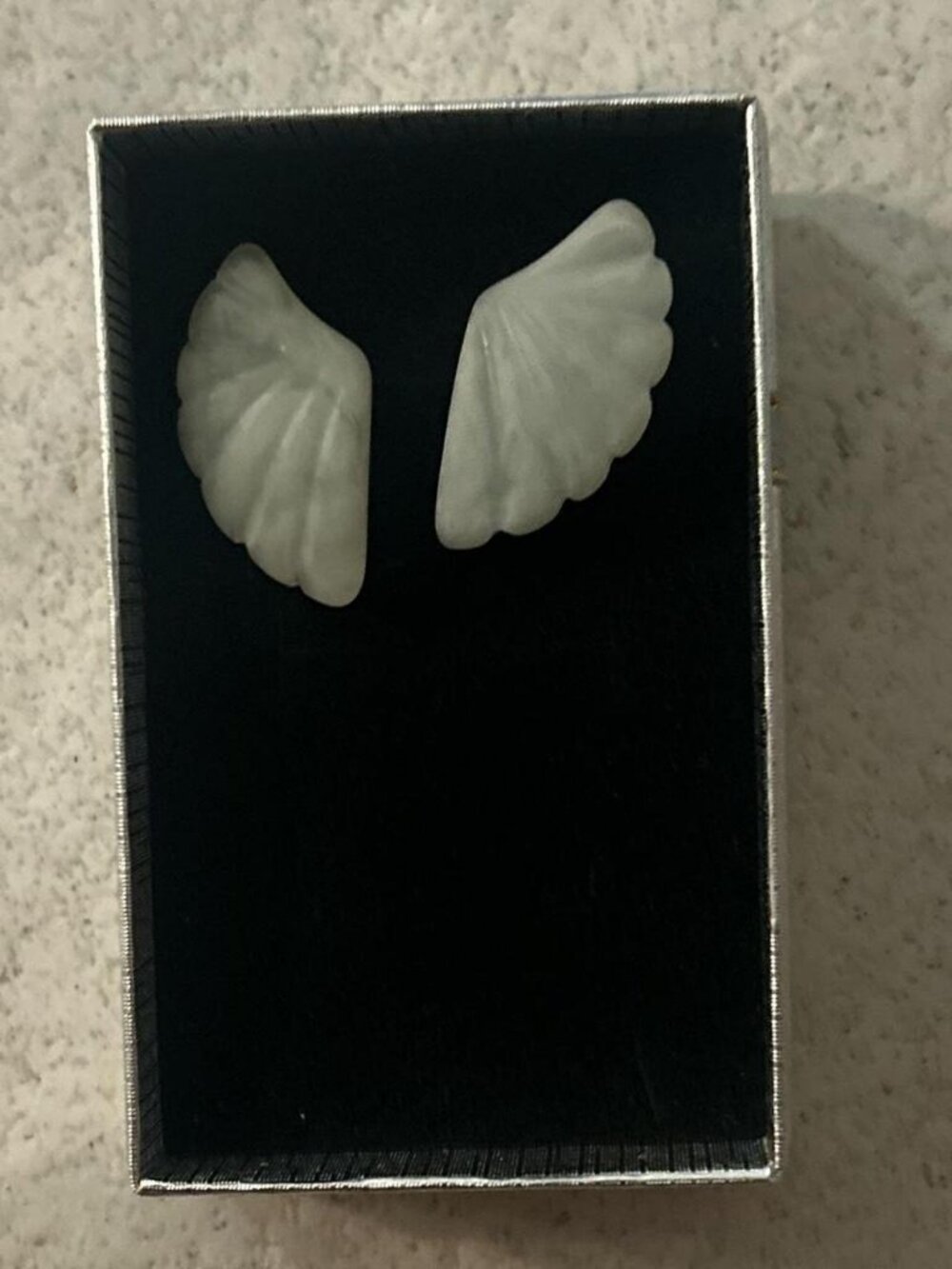 Silver Tone Wing Stud Earrings Costume Jewelry
